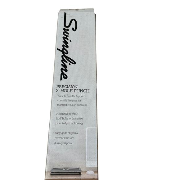 Swingline Precision 3 Hole Punch Brand New in Box 10 Sheet Capacity Silver NIB - Picture 5 of 6